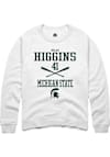 Main image for Nolan Higgins Rally Mens White Michigan State Spartans NIL Sport Icon Crew Sweatshirt