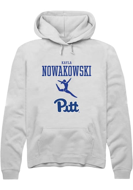 Kayla Nowakowski Rally Mens White Pitt Panthers NIL Sport Icon Hooded Sweatshirt