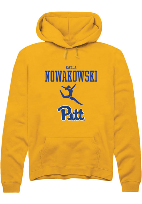 Kayla Nowakowski Rally Mens Gold Pitt Panthers NIL Sport Icon Hooded Sweatshirt