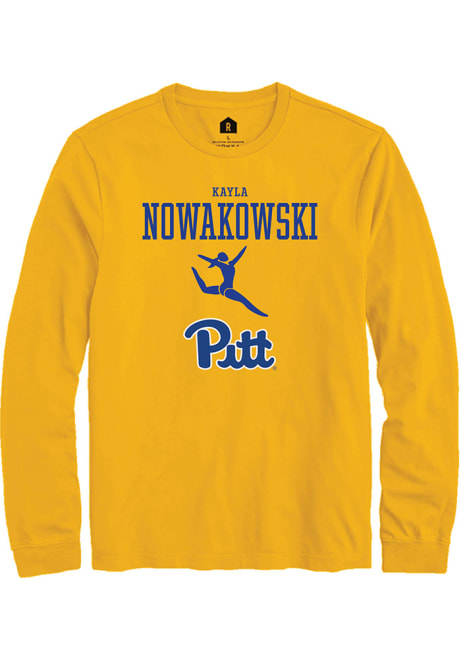 Kayla Nowakowski Rally Mens Gold Pitt Panthers NIL Sport Icon Tee