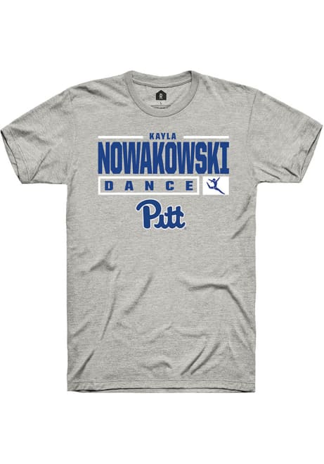 Kayla Nowakowski Ash Pitt Panthers NIL Stacked Box Short Sleeve T Shirt