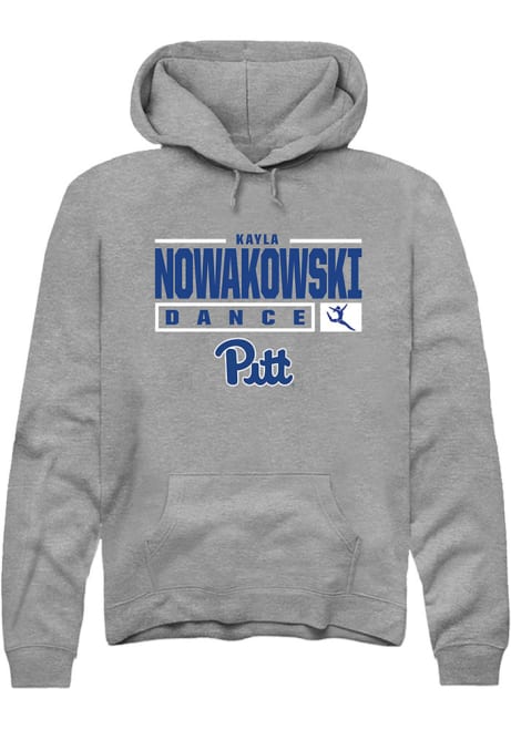 Kayla Nowakowski Rally Mens Graphite Pitt Panthers NIL Stacked Box Hooded Sweatshirt