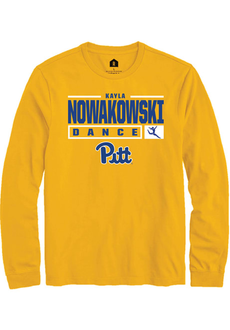 Kayla Nowakowski Rally Mens Gold Pitt Panthers NIL Stacked Box Tee