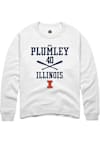 Main image for Ben Plumley Rally Mens White Illinois Fighting Illini NIL Sport Icon Crew Sweatshirt