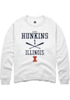 Main image for Reese Hunkins Rally Mens White Illinois Fighting Illini NIL Sport Icon Crew Sweatshirt