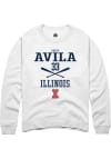 Main image for Yazzy Avila Rally Mens White Illinois Fighting Illini NIL Sport Icon Crew Sweatshirt