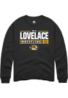 Main image for Eric Lovelace  Rally Missouri Tigers Mens Black NIL Stacked Box Long Sleeve Crew Sweatshirt