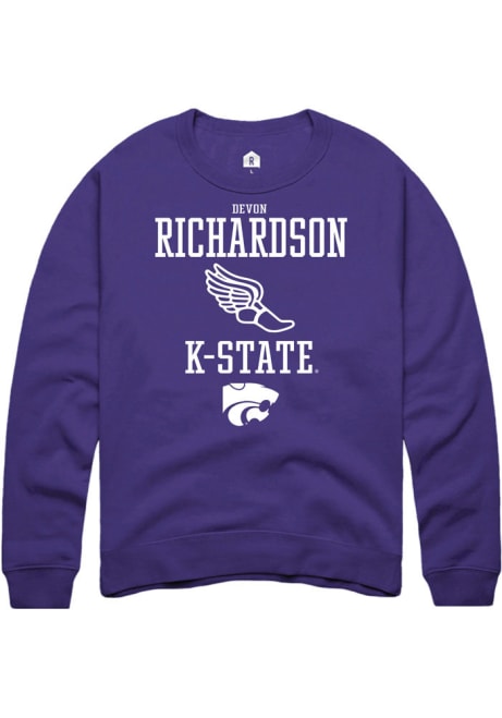 Devon Richardson Rally Mens Purple K-State Wildcats NIL Sport Icon Crew Sweatshirt