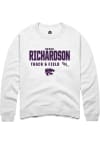 Main image for Devon Richardson Rally Mens White K-State Wildcats NIL Stacked Box Crew Sweatshirt