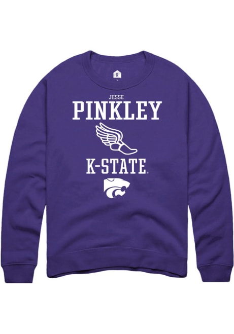 Jesse Pinkley Rally Mens Purple K-State Wildcats NIL Sport Icon Crew Sweatshirt