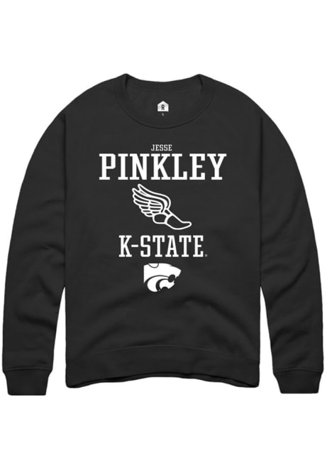 Jesse Pinkley Rally Mens Black K-State Wildcats NIL Sport Icon Crew Sweatshirt