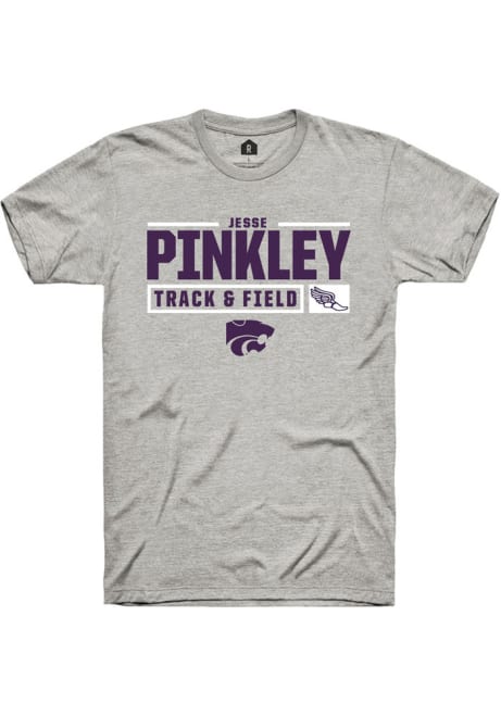 Jesse Pinkley Ash K-State Wildcats NIL Stacked Box Short Sleeve T Shirt