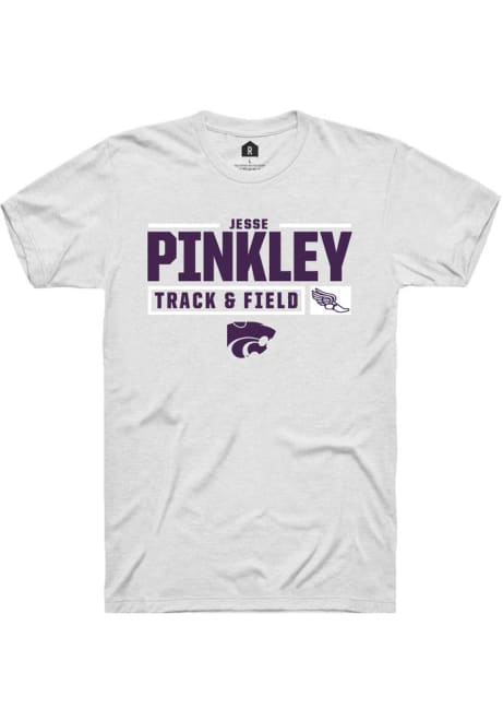 Jesse Pinkley White K-State Wildcats NIL Stacked Box Short Sleeve T Shirt