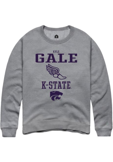 Kyle Gale Rally Mens Graphite K-State Wildcats NIL Sport Icon Crew Sweatshirt