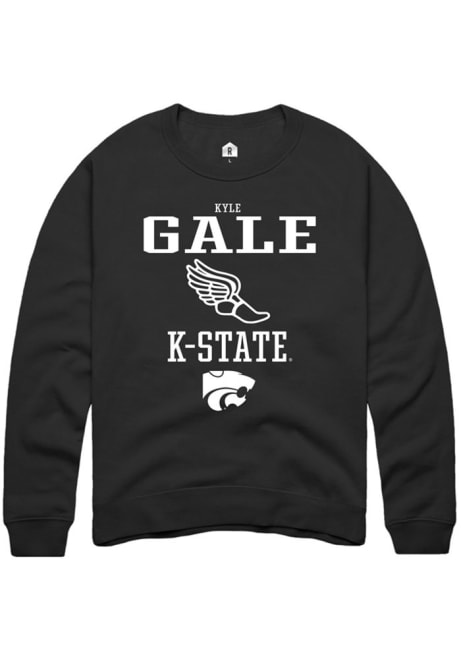 Kyle Gale Rally Mens Black K-State Wildcats NIL Sport Icon Crew Sweatshirt