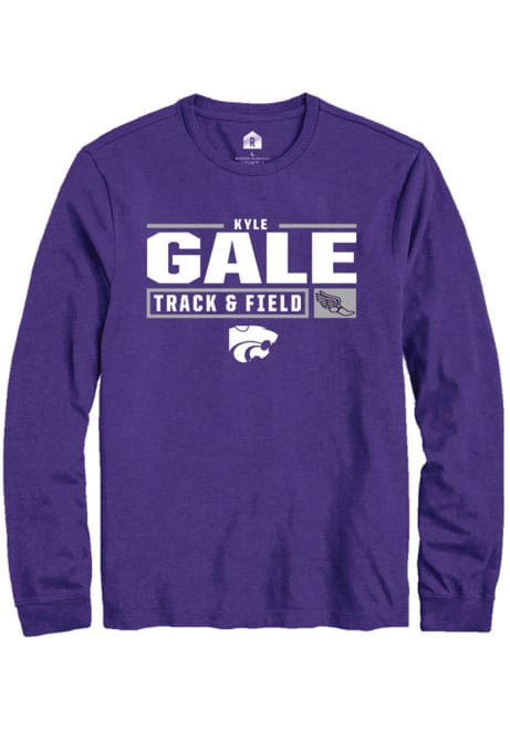 Kyle Gale Rally Mens Purple K-State Wildcats NIL Stacked Box Tee