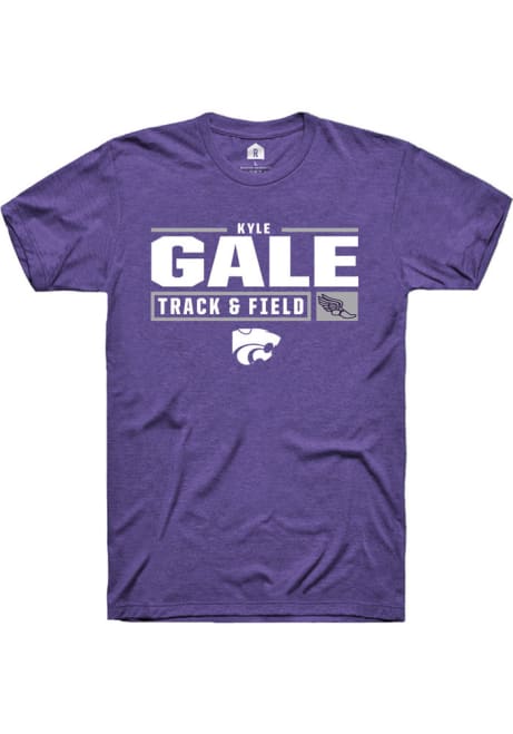 Kyle Gale Purple K-State Wildcats NIL Stacked Box Short Sleeve T Shirt