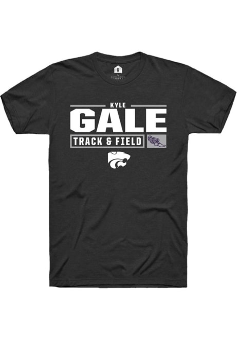 Kyle Gale Black K-State Wildcats NIL Stacked Box Short Sleeve T Shirt