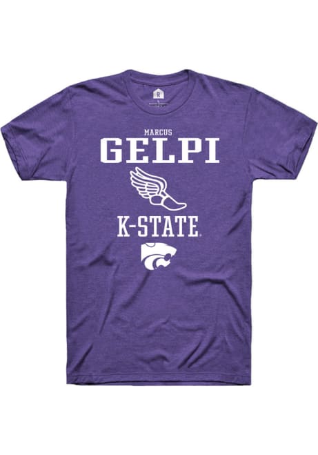 Marcus Gelpi Purple K-State Wildcats NIL Sport Icon Short Sleeve T Shirt