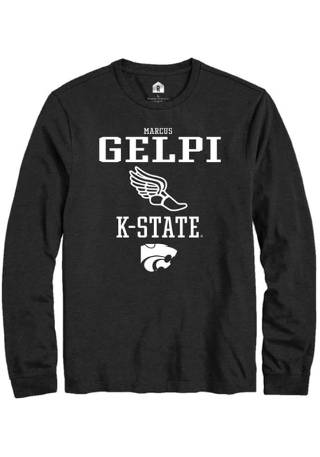 Marcus Gelpi Rally Mens Black K-State Wildcats NIL Sport Icon Tee
