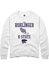 Main image for Mike Rohlinger Rally Mens White K-State Wildcats NIL Sport Icon Crew Sweatshirt