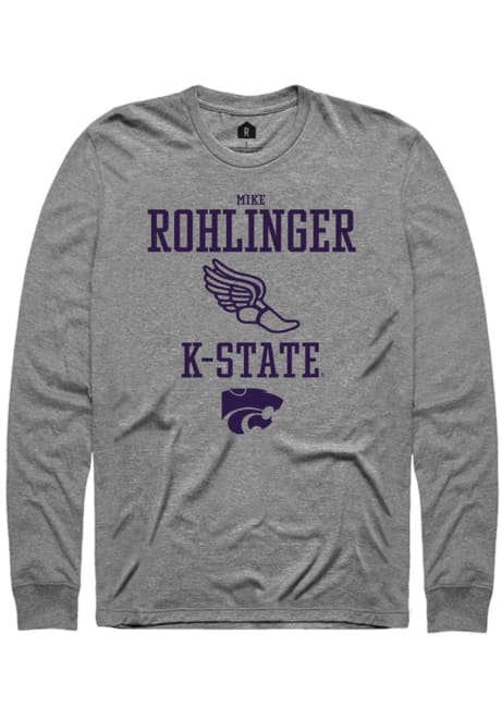 Mike Rohlinger Rally Mens Graphite K-State Wildcats NIL Sport Icon Tee