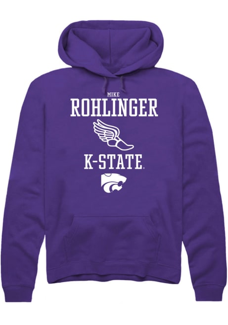Mike Rohlinger Rally Mens Purple K-State Wildcats NIL Sport Icon Hooded Sweatshirt