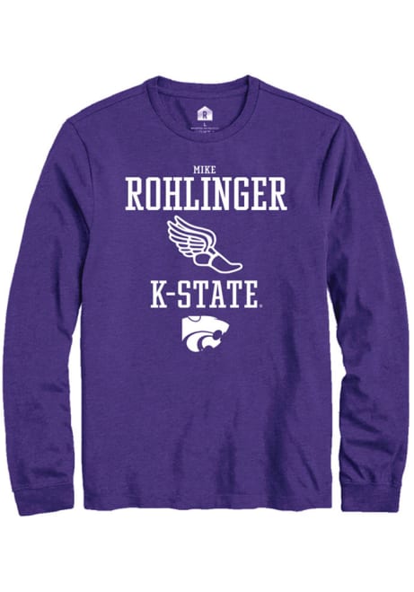 Mike Rohlinger Rally Mens Purple K-State Wildcats NIL Sport Icon Tee