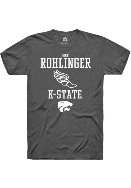 Mike Rohlinger Dark Grey K-State Wildcats NIL Sport Icon Short Sleeve T Shirt