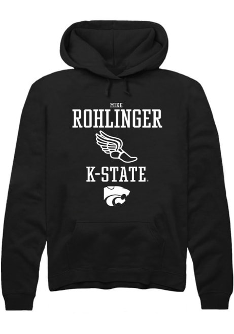 Mike Rohlinger Rally Mens Black K-State Wildcats NIL Sport Icon Hooded Sweatshirt