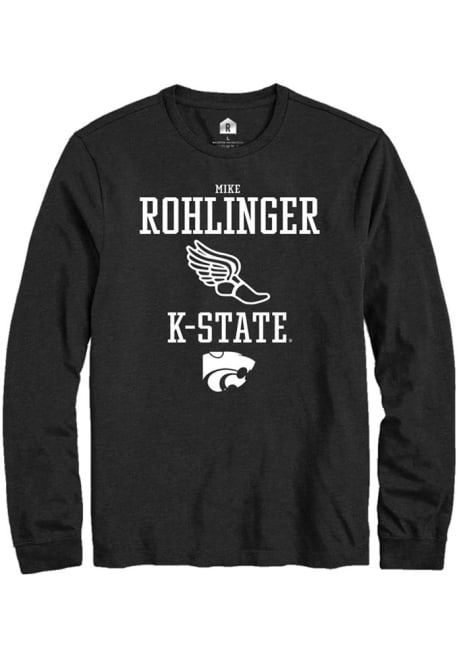 Mike Rohlinger Rally Mens Black K-State Wildcats NIL Sport Icon Tee