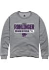 Main image for Mike Rohlinger Rally Mens Graphite K-State Wildcats NIL Stacked Box Crew Sweatshirt