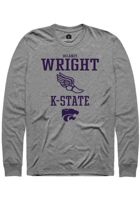 Delaney Wright Rally Mens Graphite K-State Wildcats NIL Sport Icon Tee