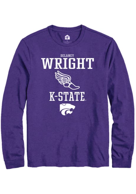 Delaney Wright Rally Mens Purple K-State Wildcats NIL Sport Icon Tee