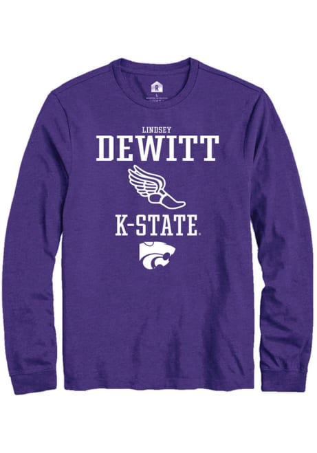 Lindsey DeWitt Rally Mens Purple K-State Wildcats NIL Sport Icon Tee