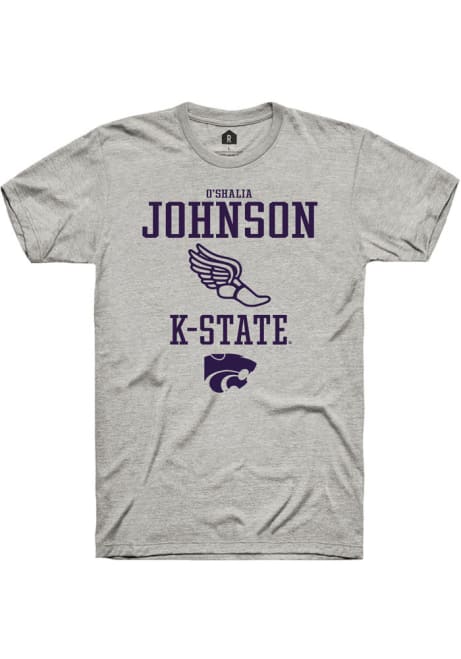 O'shalia Johnson Ash K-State Wildcats NIL Sport Icon Short Sleeve T Shirt
