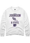Main image for O'shalia Johnson Rally Mens White K-State Wildcats NIL Sport Icon Crew Sweatshirt