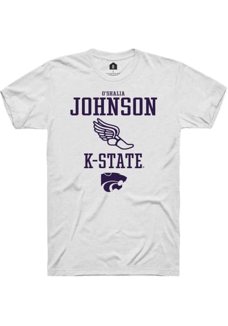 O'shalia Johnson White K-State Wildcats NIL Sport Icon Short Sleeve T Shirt