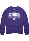 Main image for O'shalia Johnson Rally Mens Purple K-State Wildcats NIL Stacked Box Crew Sweatshirt