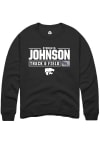 Main image for O'shalia Johnson Rally Mens Black K-State Wildcats NIL Stacked Box Crew Sweatshirt