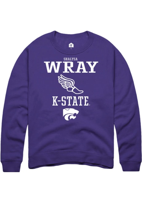 Shalysa Wray Rally Mens Purple K-State Wildcats NIL Sport Icon Crew Sweatshirt