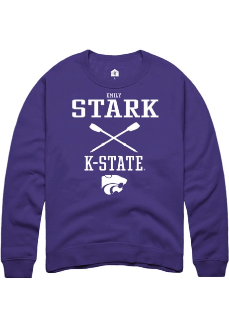 Emily Stark Rally Mens Purple K-State Wildcats NIL Sport Icon Crew Sweatshirt