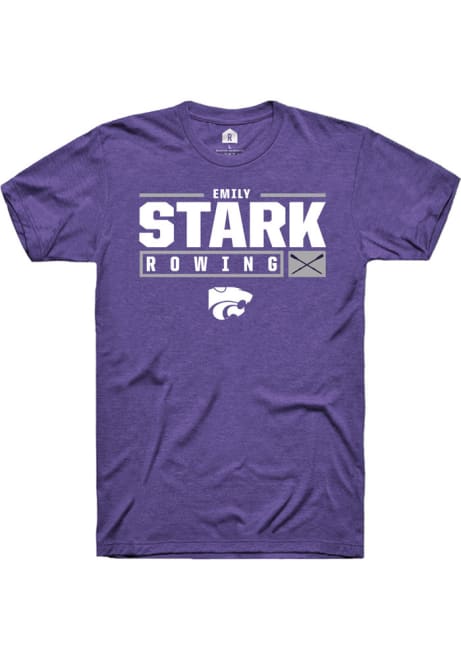 Emily Stark Purple K-State Wildcats NIL Stacked Box Short Sleeve T Shirt