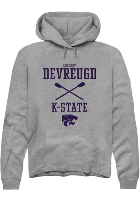 Lindsey DeVreugd Rally Mens Graphite K-State Wildcats NIL Sport Icon Hooded Sweatshirt