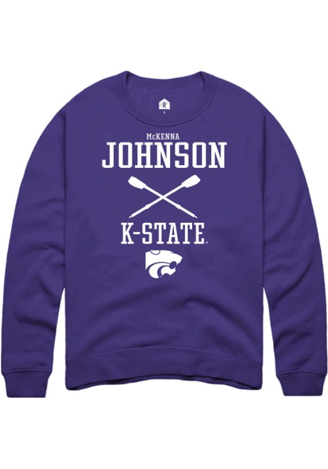 McKenna Johnson Rally Mens Purple K-State Wildcats NIL Sport Icon Crew Sweatshirt