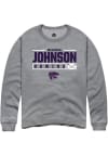 Main image for McKenna Johnson Rally Mens Graphite K-State Wildcats NIL Stacked Box Crew Sweatshirt