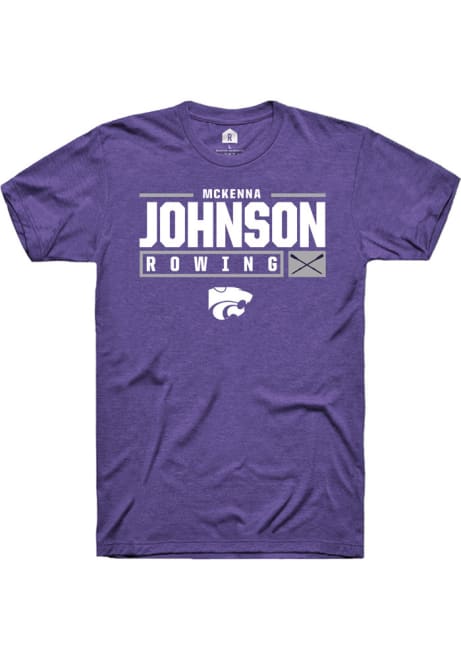 McKenna Johnson Purple K-State Wildcats NIL Stacked Box Short Sleeve T Shirt