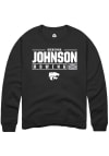 Main image for McKenna Johnson  Rally K-State Wildcats Mens Black NIL Stacked Box Long Sleeve Crew Sweatshirt