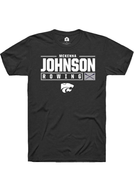 McKenna Johnson Black K-State Wildcats NIL Stacked Box Short Sleeve T Shirt
