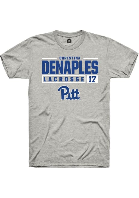 Christina DeNaples Ash Pitt Panthers NIL Stacked Box Short Sleeve T Shirt